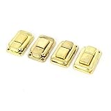 uxcell ケースロックフック　ヒンジラッチ　ボックスラッチ　掛け金セット　　ゴールドトーン　4個入り