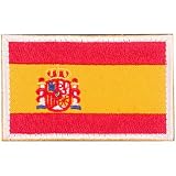 スペイン国旗 ワッペン 刺繍入り アップリケ 8cm×5cm サバゲー ミリタリー アイロン対応 NYANDELMO ND-0171-R01-ES