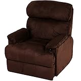リクライニングソファ 1人掛けソファ オットマン一体型 ファブリック ブラウン