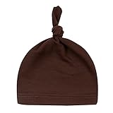 Liebeye 赤ちゃん帽子　コットン　カラー　ノット　新生児　ソリッドカラー　調整可能　ノットキャップ　フリーサイズ 黒