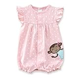 ツバメ--屋　ベビー服 赤ちゃん　子供服　可愛い綿ロンパース 　お出かけ 出産祝い (9M, ピンク)