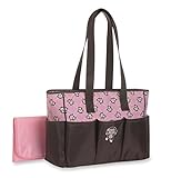 Baby Boom Monkey Print 6 Pocket Tote Diaper Bag, Grey by Baby Boom