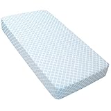 Kushies Baby Ben & Noa Crib Sheet Flannel Blue Lattice [並行輸入品]