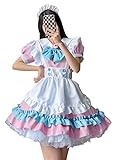 [FULINE] メイド服 レディース コスプレ衣装 lolita メイド服 コスプレ アリス風 コスチューム 仮装 学園祭 メイドカフェー 女装 仮装 ピンク 3XL