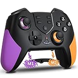【 2022新登場 Switch コントローラー 】OOOUSE スイッチ コントローラー 背面ボタン付き Turbo機能 6核振動機能 ピンホールリセット機能 無線Bluetooth接続 高耐久ボタン 550mAh大容量バッテリー マクロ機能 Switchシステムに対応 日本語取扱説明書付き(パープル/オレンジ)