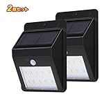 TOMOL 10LEDソーラーライト ワイヤレス人感センサー 屋外照明/軒先/壁掛け/庭先/玄関周りなどのライト 夜間自動点灯 (２点)