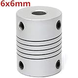 Kitoola 6mm x 6mm アルミフレキシブルシャフトカップリング OD19mm x L25mm CNC ステッピングモーターカプラコネクタ