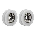 uxcell ベアリングプーリー スライディング 搬送ホイール U溝 ナイロン ホワイト 22mmx6mmx7mm 2個入り