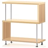 ottostyle.jp S字 オープンラック 3段 【4カラー】 収納棚 木目調 間仕切り アジャスター付き ディスプレイラック / シェルフ ジグザグラック リビング キッチン (3段, ナチュラル)