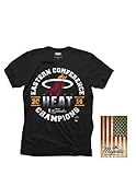 NBA Miami Heat Men 's Majesticスレッド2014 Eastern Conference Champs Triblend Crew Tee XL ブラック
