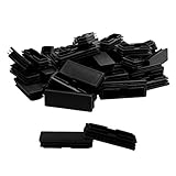 eDealMax 50ピースプラスチック長方形25×75ミリメートルチューブインサートパイプチューブエンドカバーキャップ家具グライドフロアプロテクターブラック