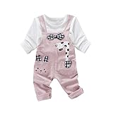 Tovadoo 子供服 ベビー服 男女共用 トップス+サロペット 多色 セットアップ 長袖 秋冬 麒麟柄 キャラクター柄 可愛い 部屋着 保育園