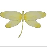 Hangingドラゴンフライイエロー渦巻きナイロンメッシュトンボデコレーション装飾赤ちゃん保育園寝室女の子部屋天井壁装飾結婚式誕生日パーティーベビーシャワーバスルーム子供Childrens 3dアート