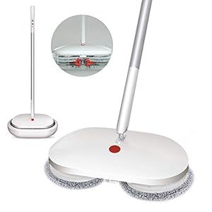 Cleanhome 電動モップ 自動洗浄機能 コードレス 回転モップクリーナー フローリング掃除 自走式 360度回転 スプレーモップ 扇形
