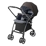 Aprica (アップリカ) 軽量オート4輪ベビーカー ラクーナ ソファークッション モダントライアングル BK ※3年保証登録対応品 2037451