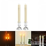 2pcsバッテリー駆動電気LEDテーパーキャンドルランプは、Flamelessスイングテーブルライトをシミュレート