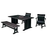ダイニングセット ダークブラウン （4点セット） 150cmテーブル ベンチ 肘付き回転チェア×2