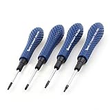 uxcell 4イン1ドライバー セット ブルー アンチ ラバー グリップ 磁気 トルク 4本