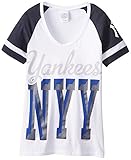 MLBニューヨークヤンキースSS Uネックラグランwithスリーブストライプ挿入 XL ホワイト