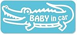 imoninn BABY in car ステッカー　【マグネットタイプ】　No.67　ワニさん　（水色）