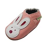 Sayoyo愛らしいピンクウサギソフトソールレザーベビー靴赤ちゃんモカシン カラー: ピンク