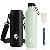 FJbottle 水筒 750ml 真空断熱 保温 保冷 第2世代 ステンレスボトル 直飲み スポーツボトル スポーツ飲料対応 水筒カバー 男の子 女の子 大人 子供 ライトグリーン