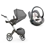 ストッケ エクスプローリー トラベルシステムセット ストローラー:ブラックメラーンジ + ISOFIX対応カーシート:ブラックメラーンジ 【2個口】