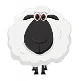 Wallmonkeys Sheep Cartoon Peel and Stick Wall Decals WM362167 (18 in H x 17 in W) [並行輸入品]