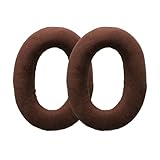 kwmobile 2x ヘッドホンカバー Sennheiser HD515 / HD555 / HD595 / HD518対応 交換用イヤーパッド - クッション ベロア 茶色