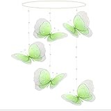 Butterfly Mobile Green Multi-Layered Spiral Nylon Mesh Butterflies Mobiles Decorations Decorate Baby