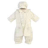 Angels Garmentベビー男の子アイボリーPolyシャンタンCross Detail洗礼セット6 – 24 m
