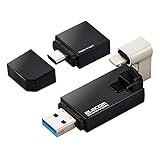エレコム USBメモリ 64GB iPhone/iPad対応 [MFI認証品] ライトニング Type-C変換アダプタ付 ブラック MF-LGU3B064GBK