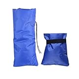 Homyl 冬　防水　雨　雪　保護用具　2点セット　屋外　蛇口カバー　水栓　ホース　凍結防止　黒＆青　２サイズ　オックスフォード生地 - 青