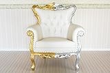 ソファ ロココ調 アームソファー シルバーゴールド