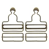 [uxcell] オーバーオールバックル 2セットのレトロメタルサスペンダー交換バックル 50mm（2"） の内幅 ズボン 綿ジャケット ジーンズ用 ブロンズ色