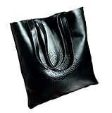 [ル・セリジエ] トート バッグ レディース レザー シンプル フラット 縦 薄 型 刻印 カジュアル A4サイズ (ブラック)