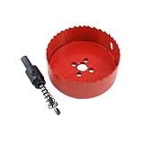 uxcell ホールソー　ホール切削工具　95ｍｍ直径穴切削　六角シャンクのツイストドリルビット　赤色とブラックとシルバートーン