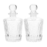 Lurrose アロマガラスボトル 50ml 2個セット ローマ風 ガラス製 家庭用ディフューザー ボトル おしゃれ 透明