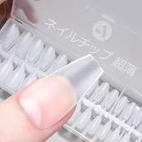 AUMIMU ネイルチップ 超薄 ショート クリア サンディング 自然なフィット感 つけ爪 大容量 330枚
