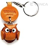 本革製 キーホルダー マスコット ふくろう ドコデモ VANCA CRAFT (日本製 職人の手作り)