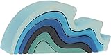 Grimm's Large WaterWaves Stacker - Nesting Wooden Wave Blocks, "Elements" of Nature: WATER [並行輸入品]