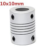 Sndy 10mm x 10 mm アルミフレキシブルシャフトカップリング OD19mm x L25mm CNC ステッピングモーターカプラコネクタ
