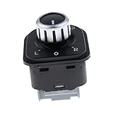 Dolity ブラック　ABS　金属製　VW　ゴルフ　ジェッタ　MK5　パサート06-11に適用　自動車　リバース　ミラーノブスイッチ　ボタン　キャップ