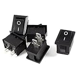 uxcell　ロッカースイッチ　2ターミナル　ON/OFF I/O SPST　AC 250V 6A 125V 10A　10個入り