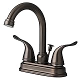 Builders Shoppe 2020BZ Two Handle Centerset Lavatory Faucet with Pop-Up Drain, Brushed Bronze Finish
