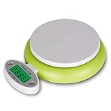 電子秤 デジタルスケール 料理用電子はかり デジタルクッキングスケール 小型 コンパクト 電子スケール キッチンスケール 計量器 5000gまで計量 風袋機能 量り (グリーン) lusky