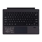 Surface Pro 4 5 6 7 Bluetooth キーボード タッチパッド搭載 ワイヤレス 7色バックライト (Surface Pro 4 5 6 7, ブラック)
