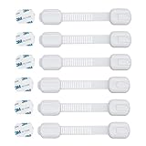 cutesafety子Proofロック – Baby校正ホワイト安全キャビネットロックwith 6 Extra 3 M粘着 – 調節可能なロックラッチをキャビネット、引き出し、ドア、オーブン、冷蔵庫、