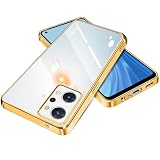 【FULEEYUHN】OPPO Reno 9a / Reno 7a 用 ケース クリア【耐衝撃 擦り傷防止 落下防止 黄変防止】オッポ リノ 9a / リノ 7a カバー 透明 高級TPU素材 対応 OPG04 A201OP A301OP CPH2523 スマホケース 薄型 軽量(ゴールド)
