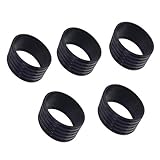 Tachiuwa シニスラケット オーバーグリップ ゴムリング ーバンド 汗吸収 滑り止め 5個, ブラック